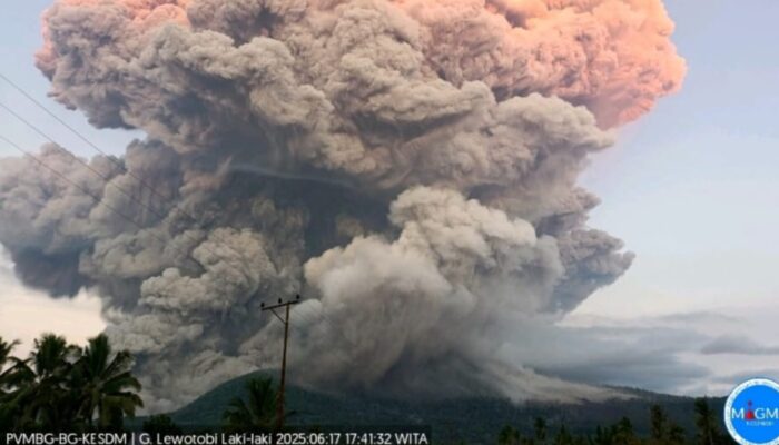 Ile Lewotobi Laki-Laki Erupsi, Lontarkan Kolom Abu Setinggi 10 km dan Picu Kepanikkan Warga