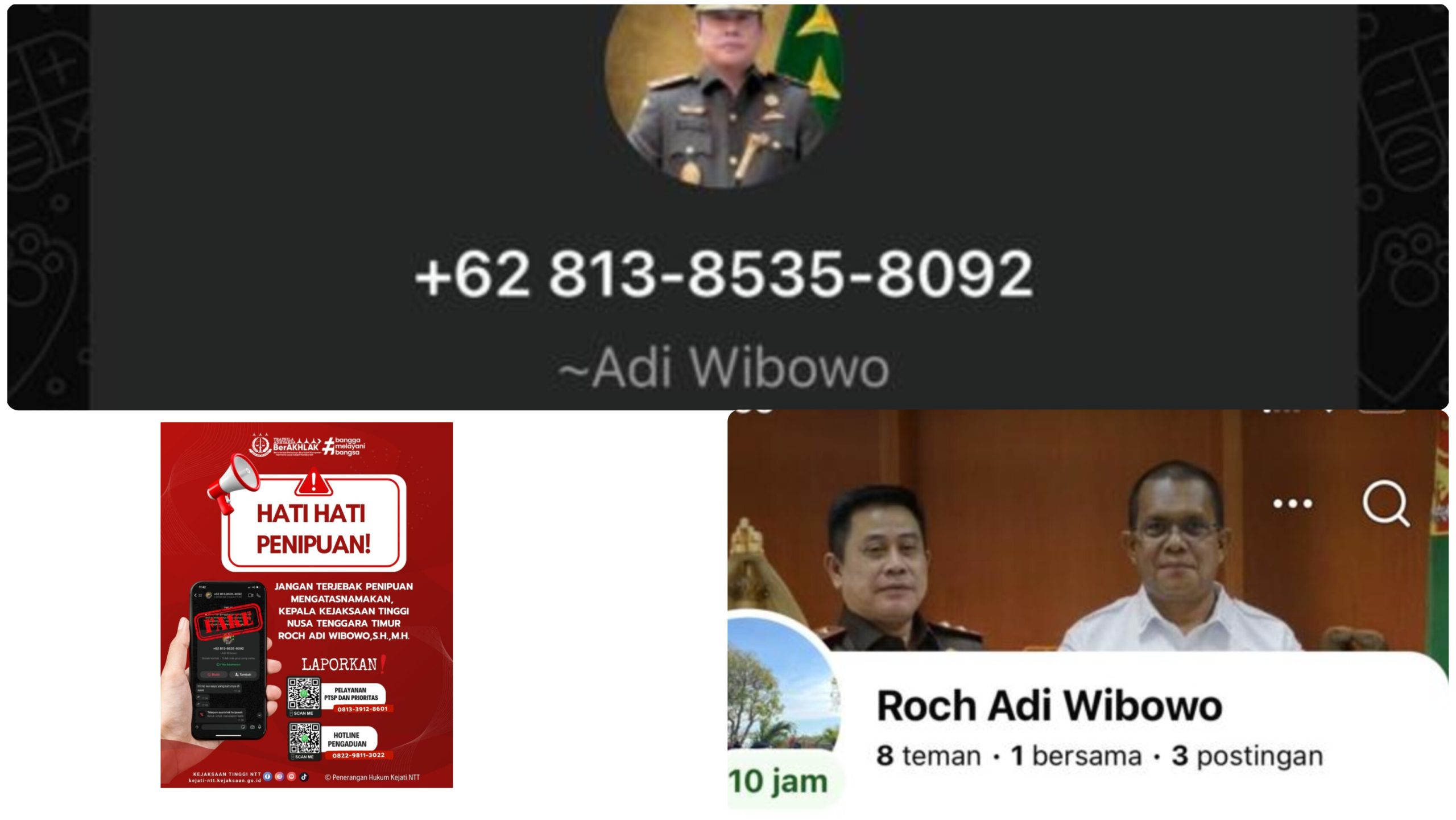 Waspada, Penipuan Via Akun Sosmed Atas Nama Kajati NTT